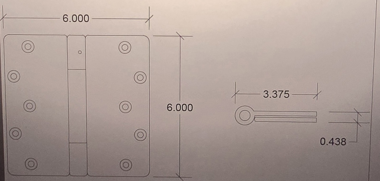 Heavy Duty Butt Hinge 6x6