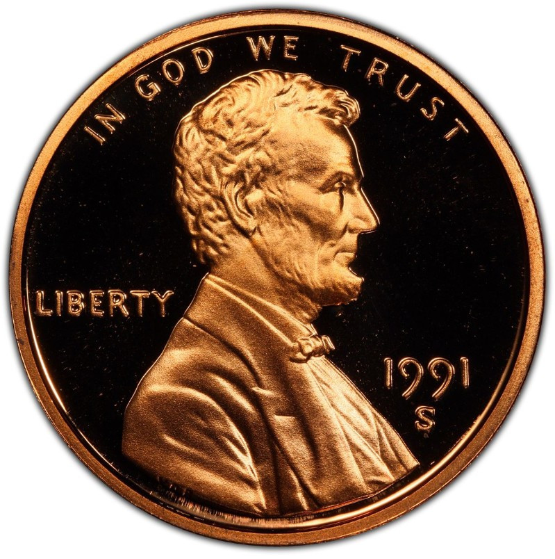 1991-S Proof Lincoln Memorial Cent 1C