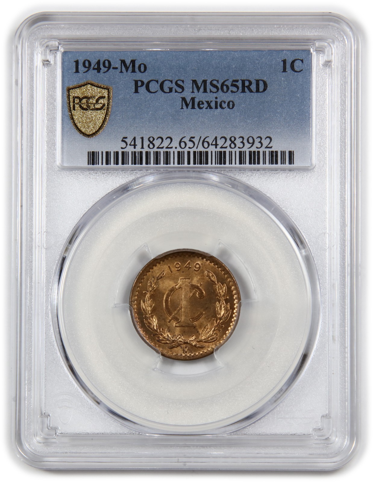 1949 Mo PCGS MS65 RD Red - Mexico 1 One Centavo 1c Coin #62515A