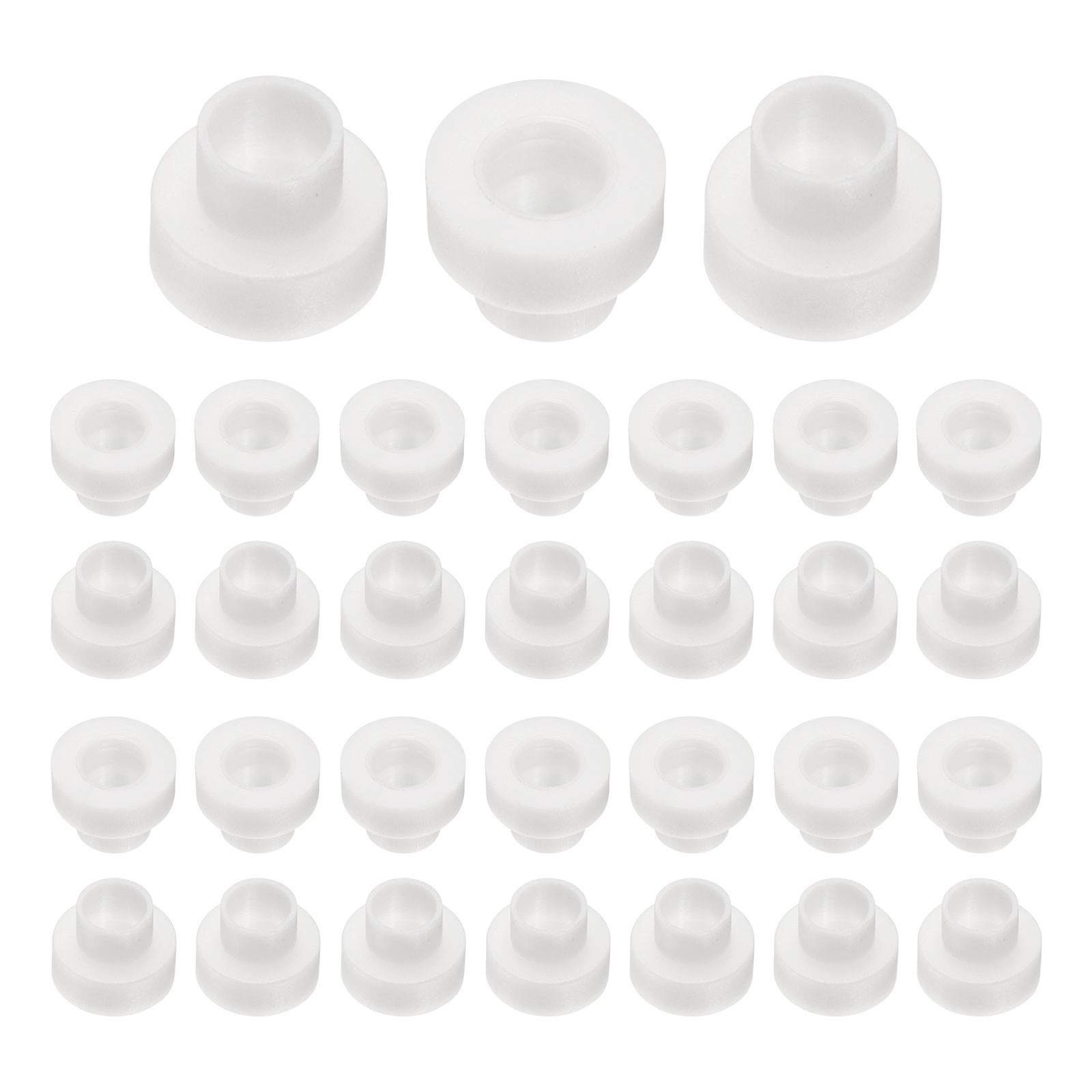60pcs Flanged Sleeve Bearings ID 3mm x OD 3.5mm x Length 4.5mm, White