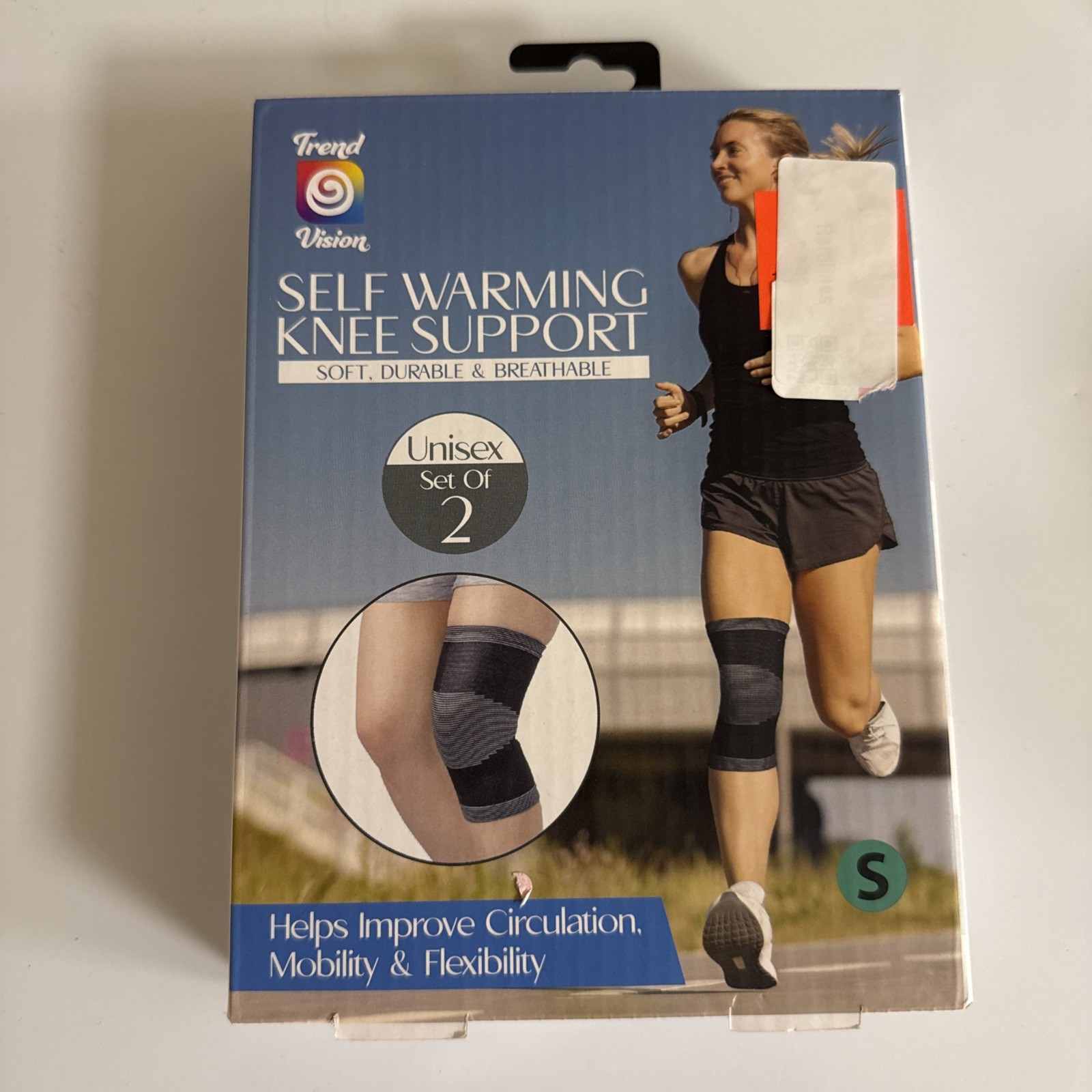 Trend Vision Self Warming Compression Knee Support-Unisex Pair Small: 11.5”