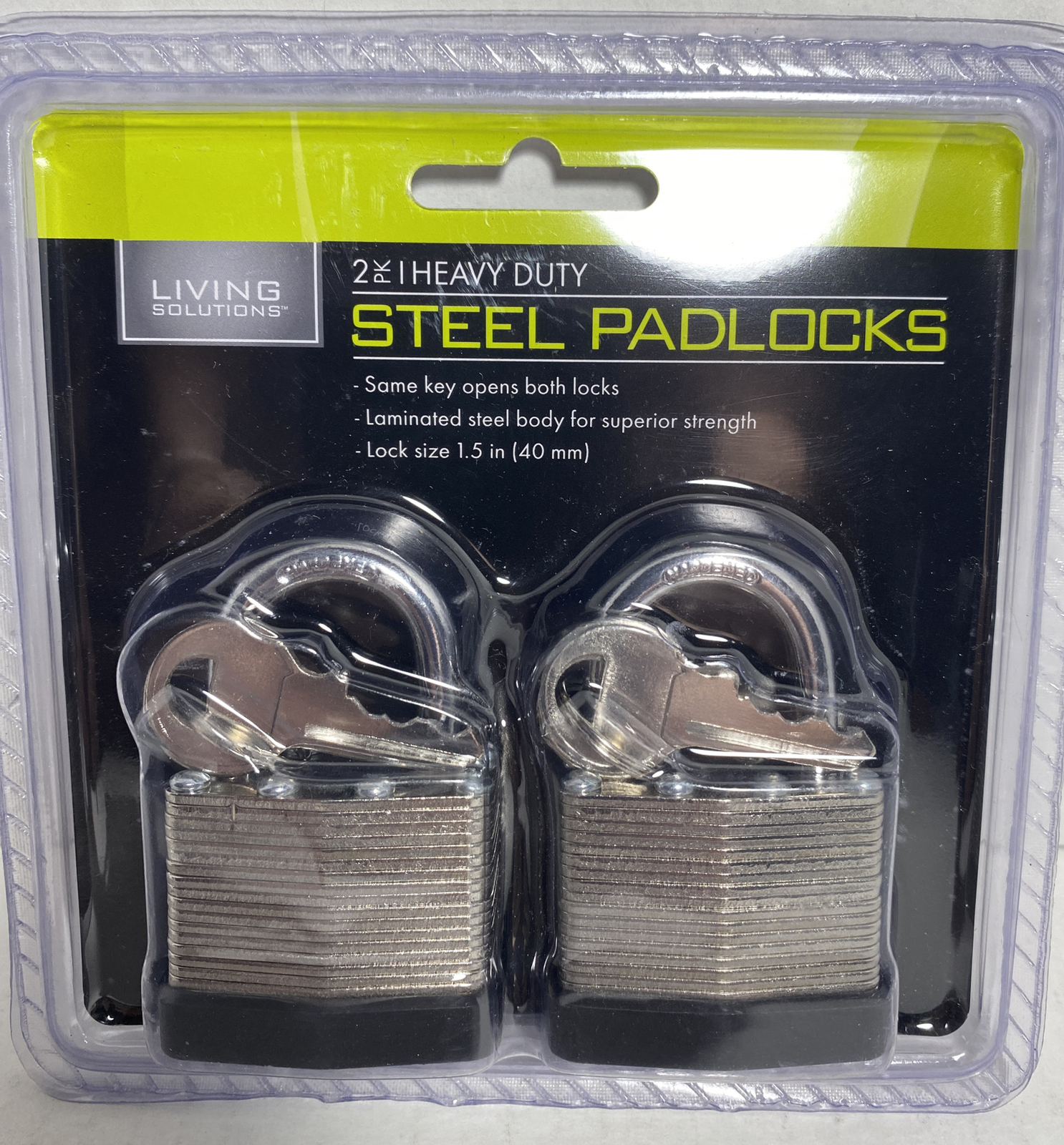 Steel Padlocks 1 1/2” Lock Size New R1 2-Pack Heavy Duty