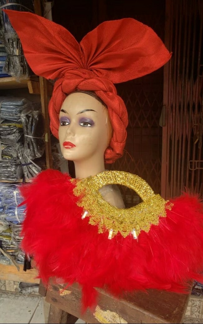Latest Big Girl's Aso-Oke Auto Gele PINK