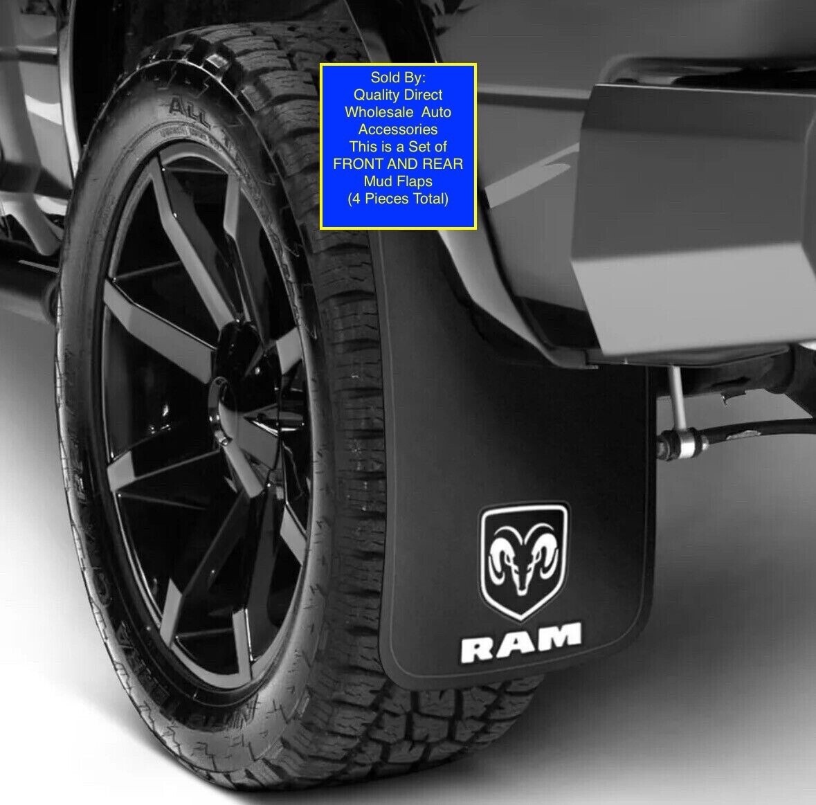 SET: 4 Mud Flaps 1994- 2026 DODGE RAM 1500 2500 3500 Splash Guards Front & Rear