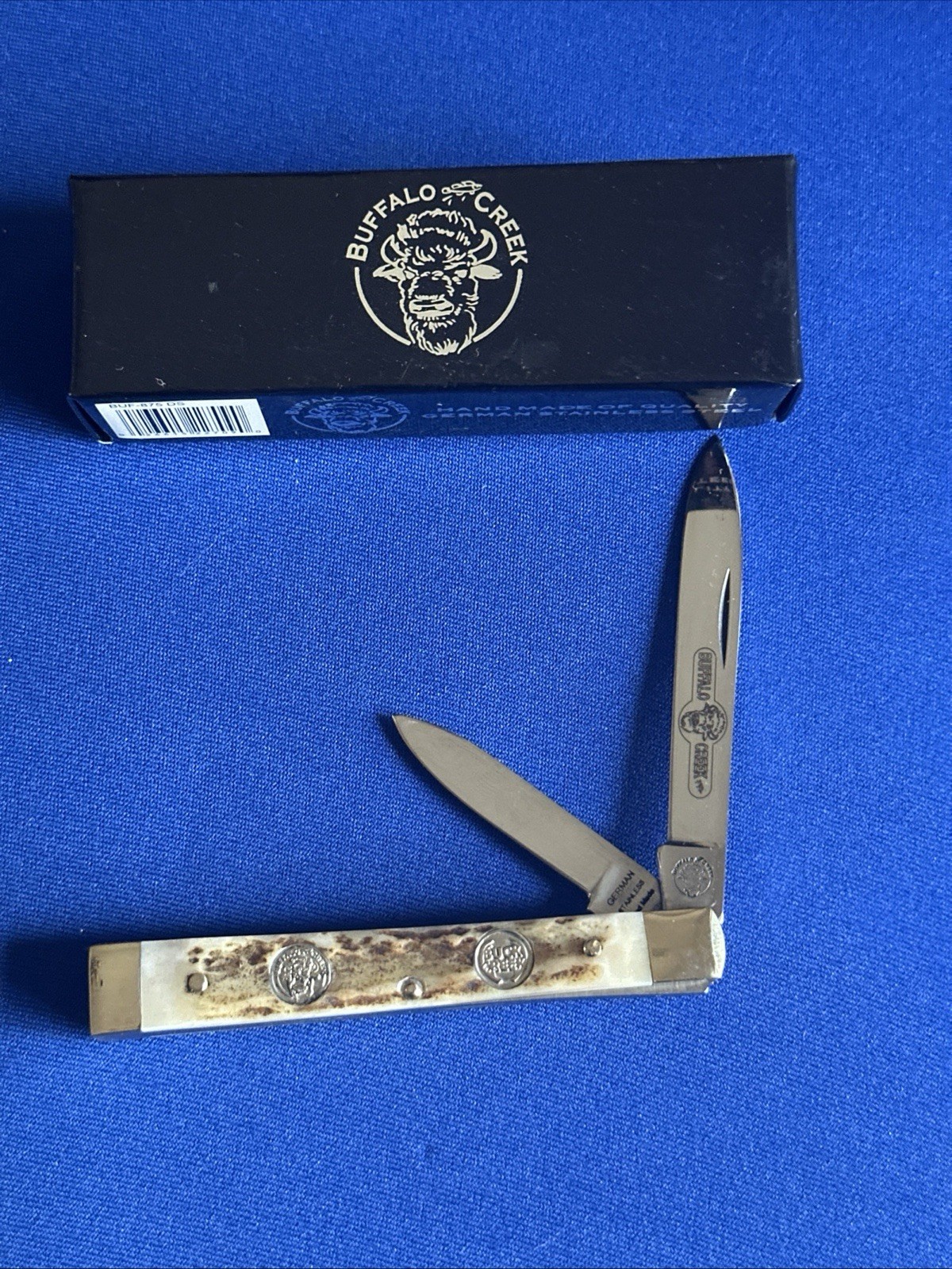 BUCK CREEK  German Stainless Handmade Stag Buffalo Creek Doctor’s Knife~ Box