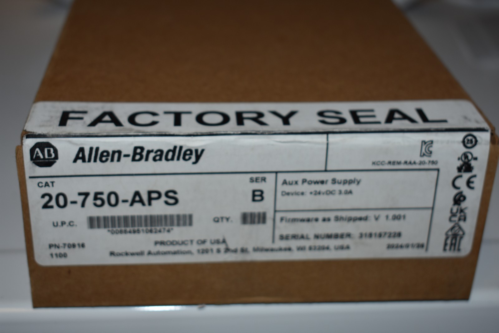 20-750-APS Allen Bradley Aux Power Supply New Surplus 2024