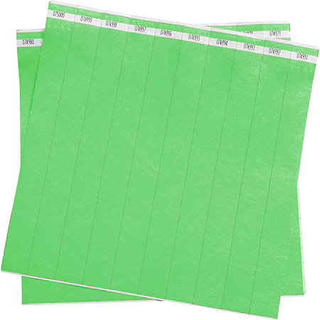 Brady 95103 Id Wristband, Polyethylene, 1 In W, Green, 500 Pk