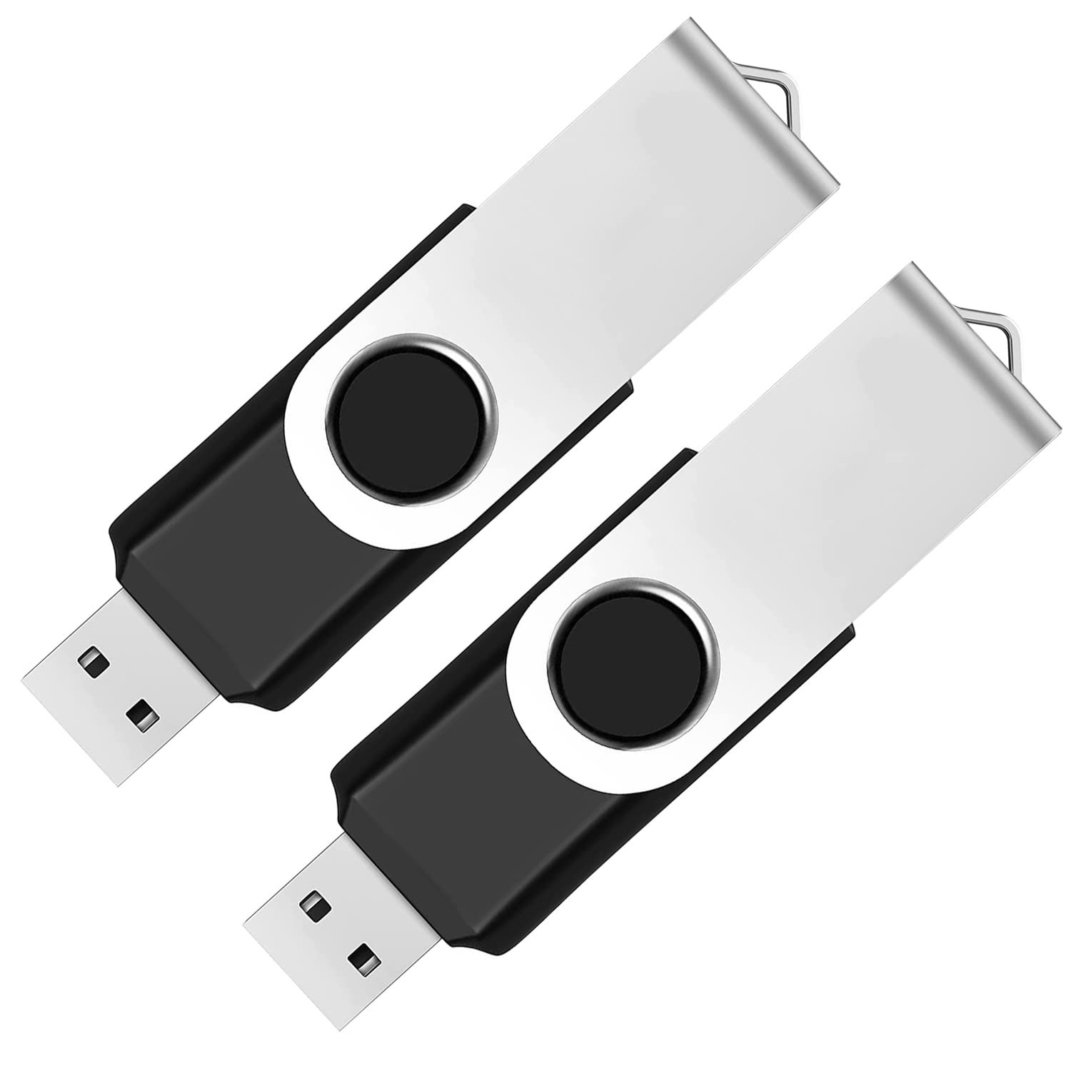 2 Pack 64GB USB Flash Drive 2.0 Thumb 1 Count (Pack of 2), Black x 2