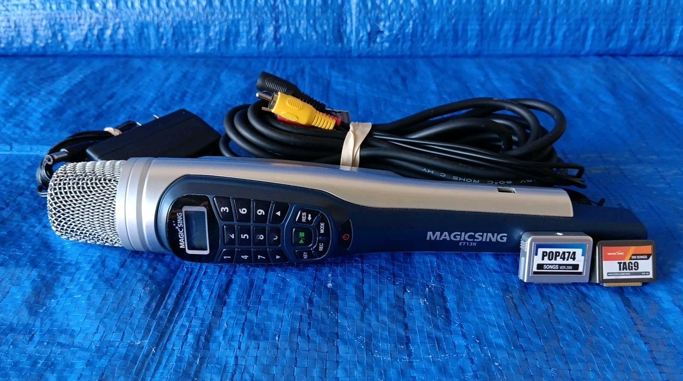 MAGIC SING ET13K Wired Karaoke Microphone w/ POP 474, Ver 200 & TAG 9, Ver 100