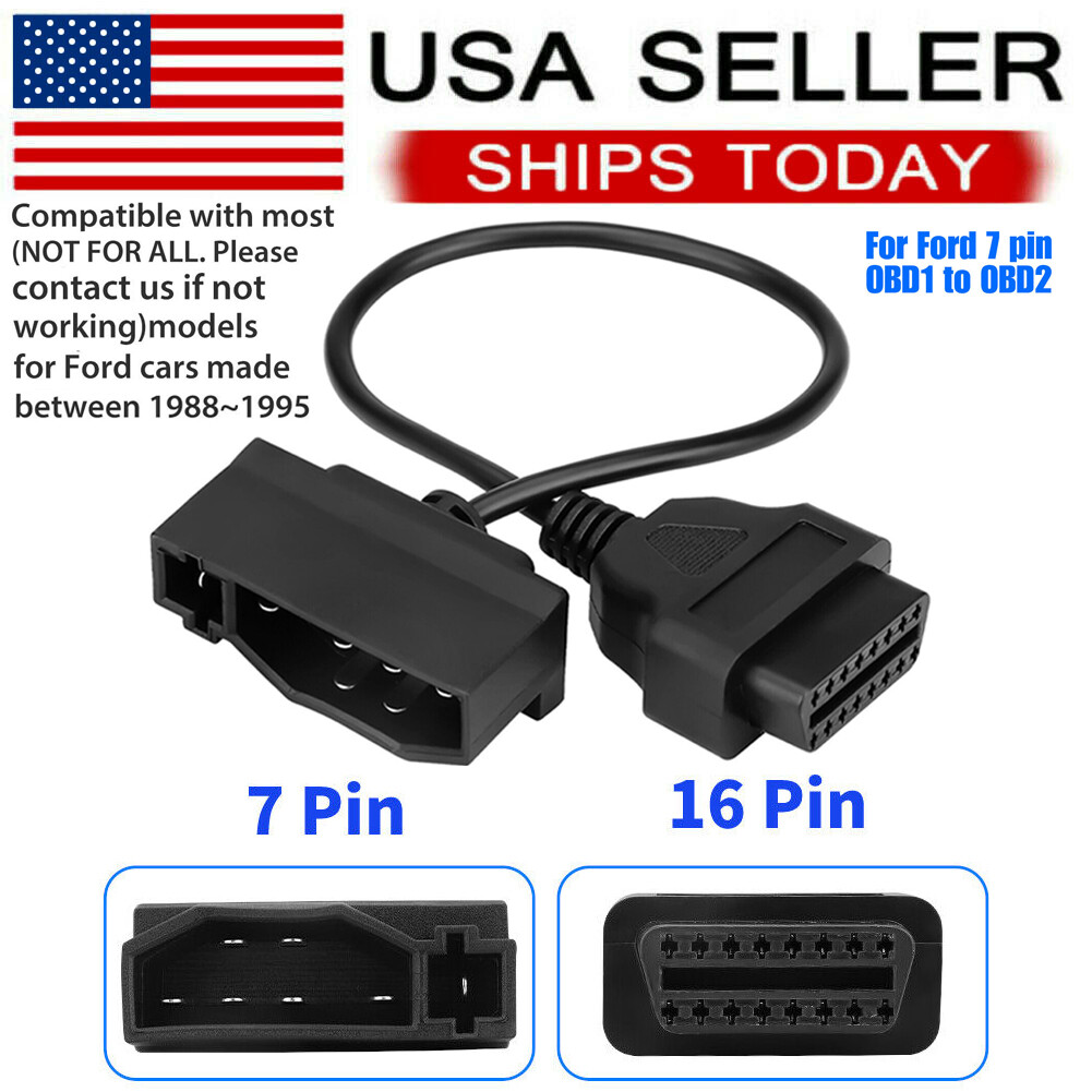 For Ford Engine Repair Tool 7 Pin OBD1 to OBD2 Cable Adapter Code Reader Scanner