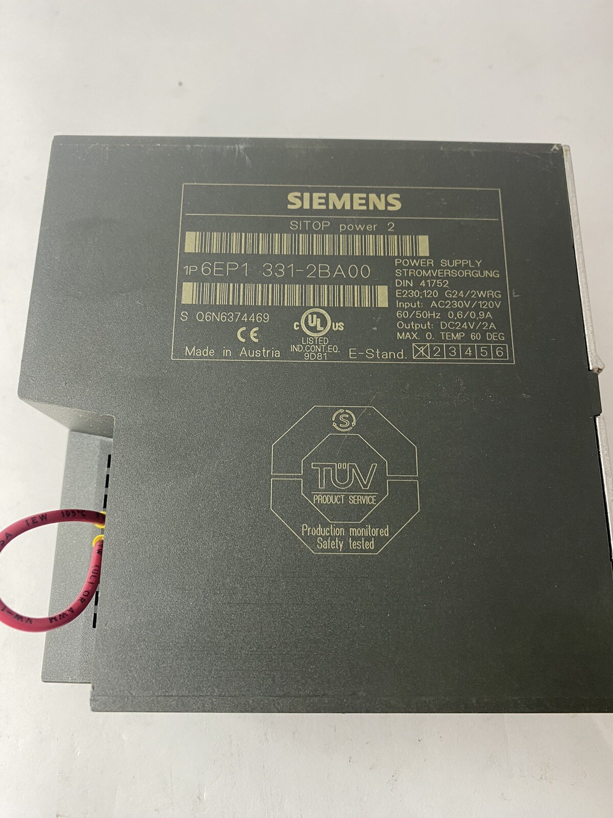SIEMENS 6EP1331-2BA00 Power Supply SITOP POWER 2 A Siemens 6EP1 331-2BA00