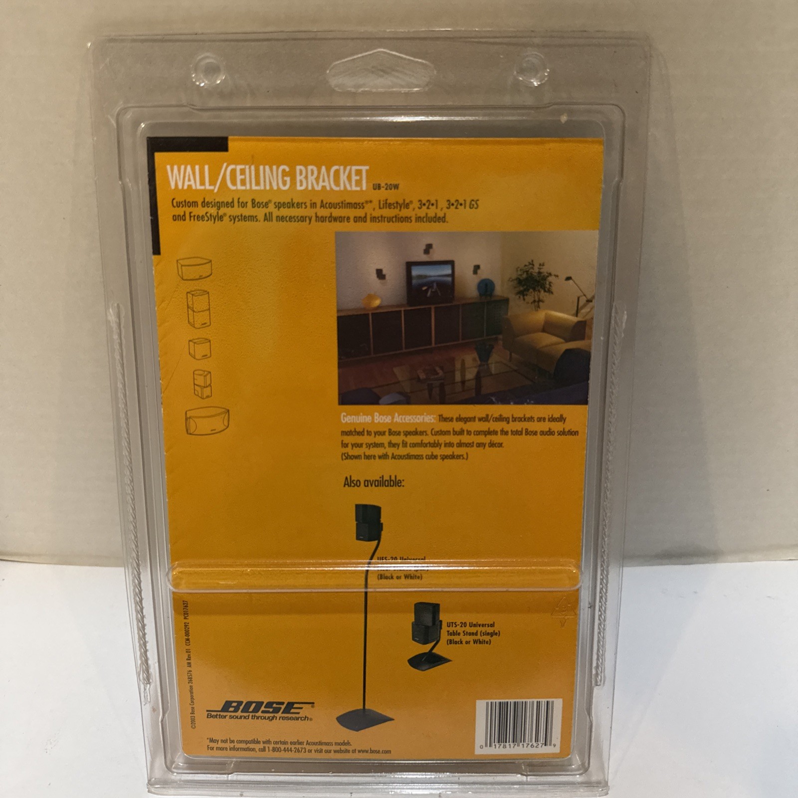 Bose Speaker Mount UB-20W Wall Ceiling Bracket White Cube Universal Bose Mount