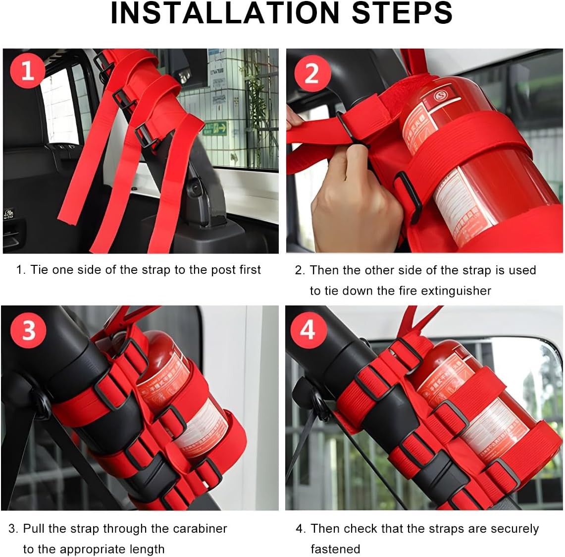 Fire Extinguisher Holder Roll Bar Mount Strap Jeep Wrangler