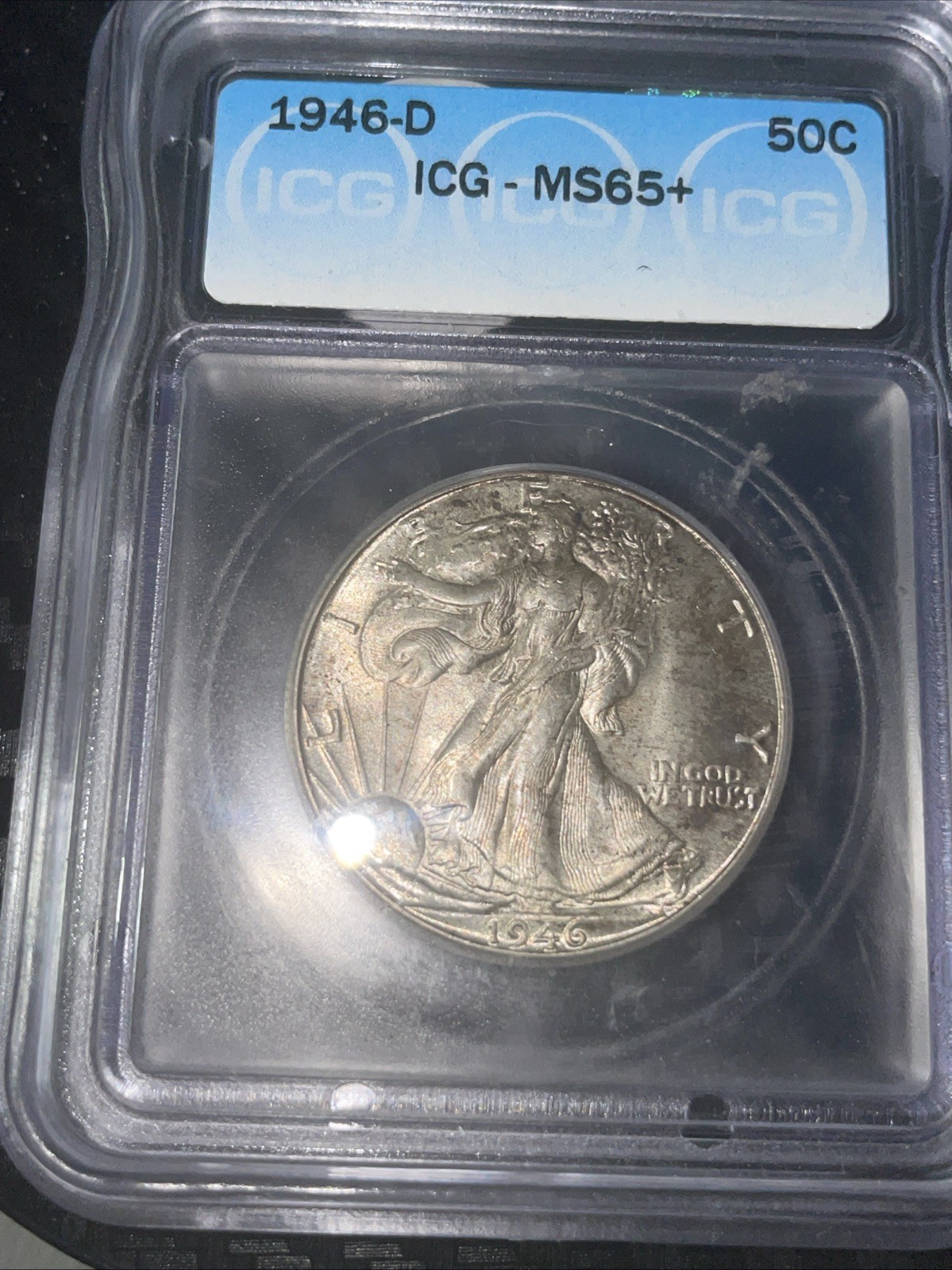 1946-D Walking Liberty Half Dollar 50c ICG MS65 +
