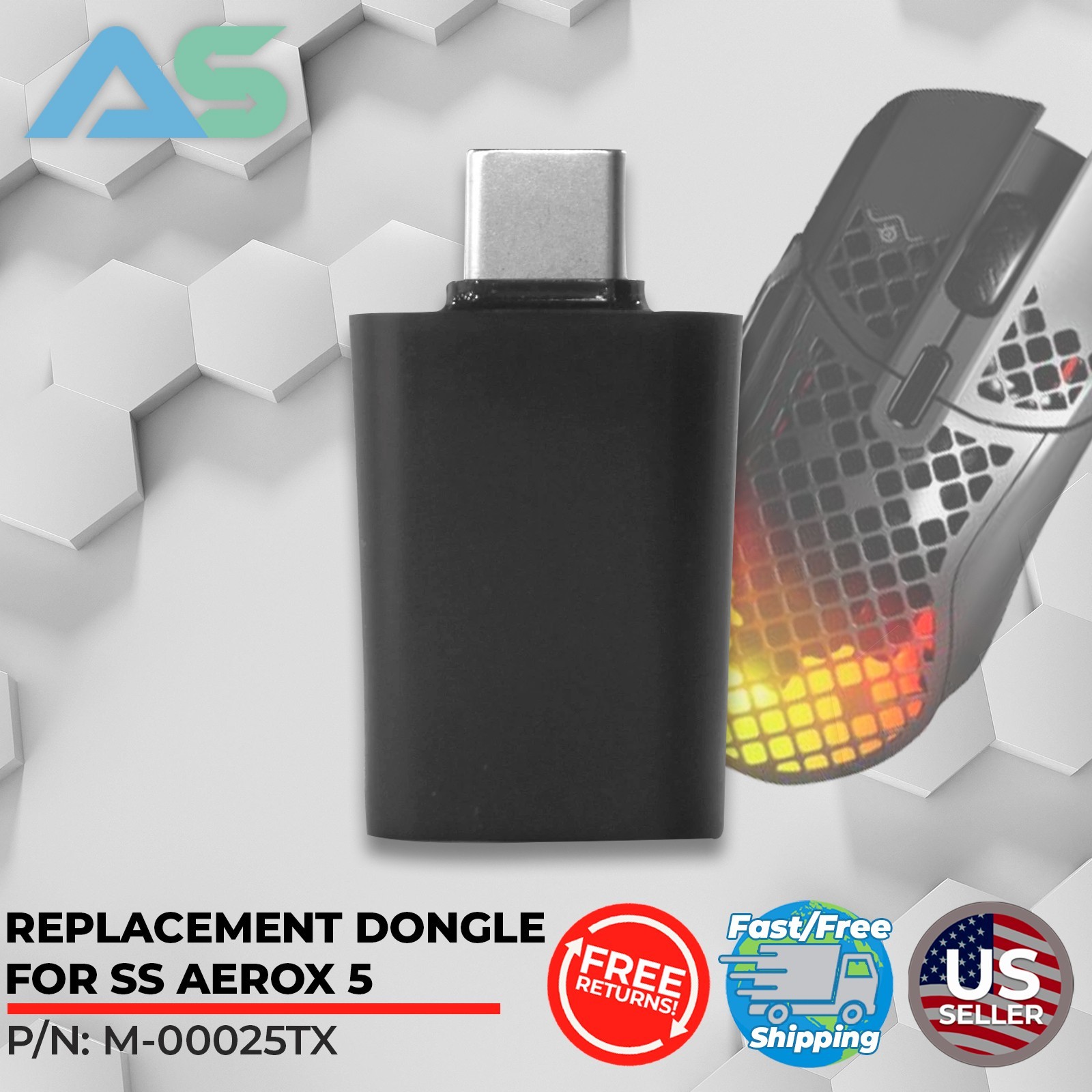 Genuine SteelSeries USB-C Type C Dongle MPN: M-00025TX for SteelSeries Aerox 5