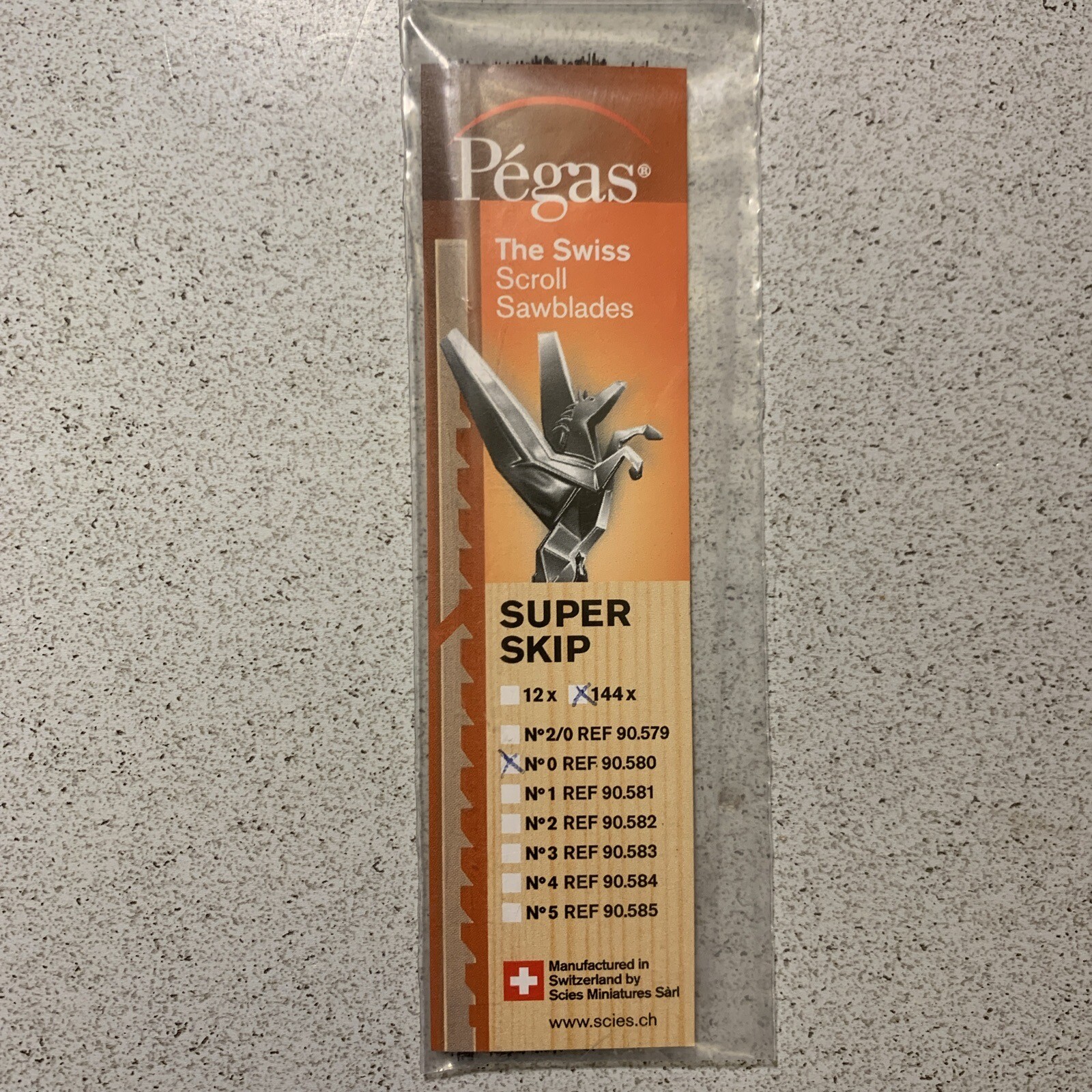 Pegas Super Skip Scroll Saw Blades Size 0, TPI 19.3 (1 gross)