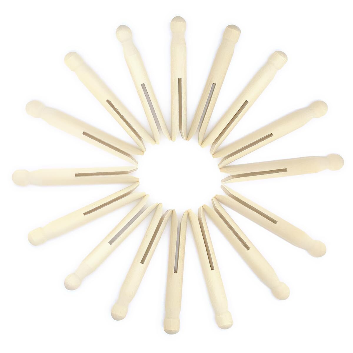 25 Pack Round Wooden Traditional Clothespins for Laundry DIY Crafts