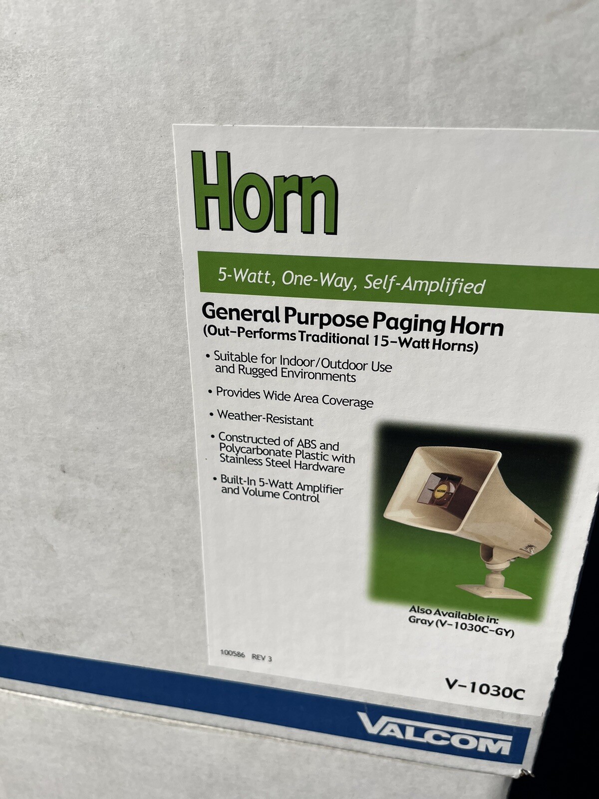 VALCOM  HORN.  4 Available