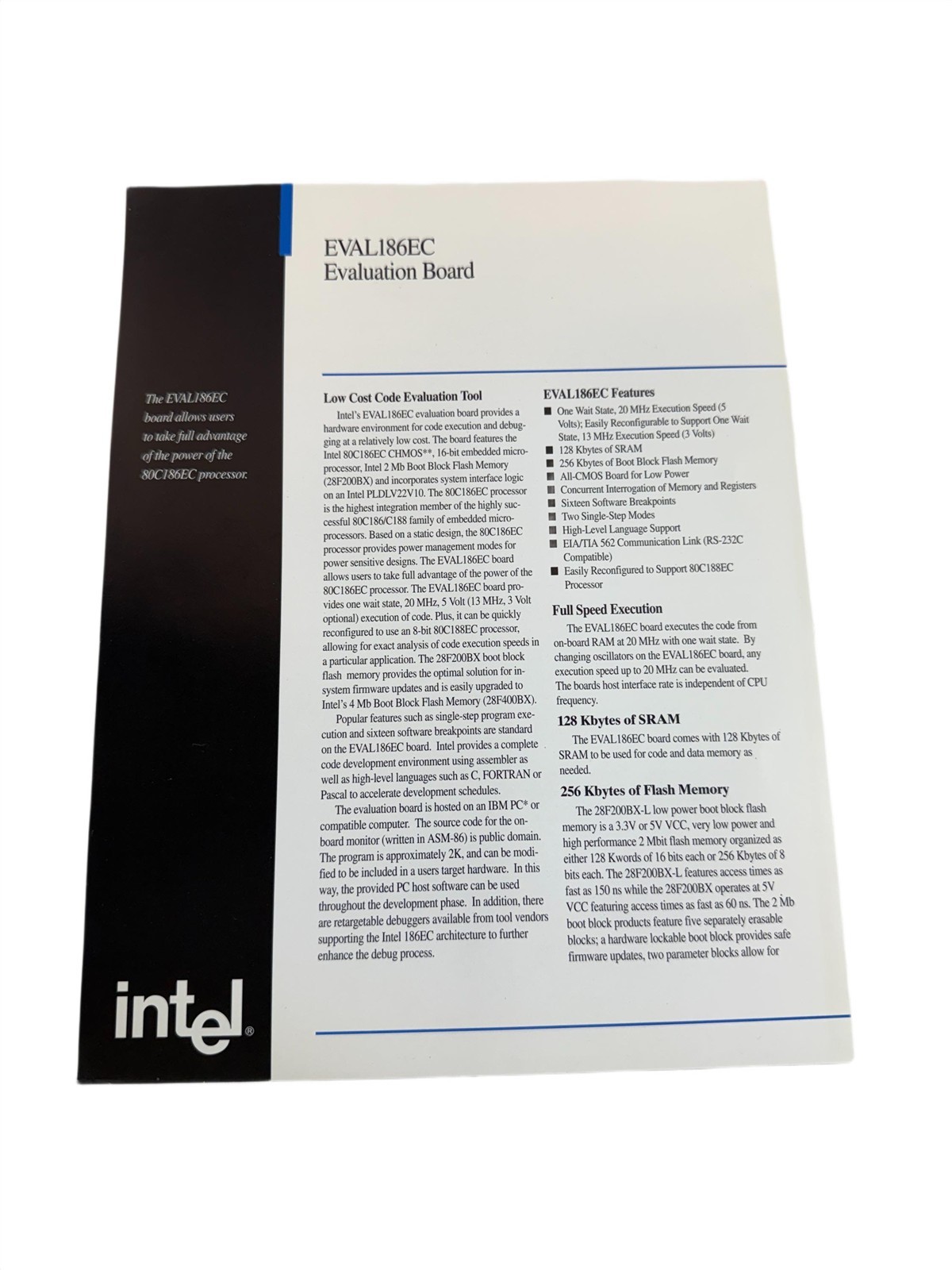 Intel 1994 MCS 96 FLASH 386 Assorted Literature Borchure