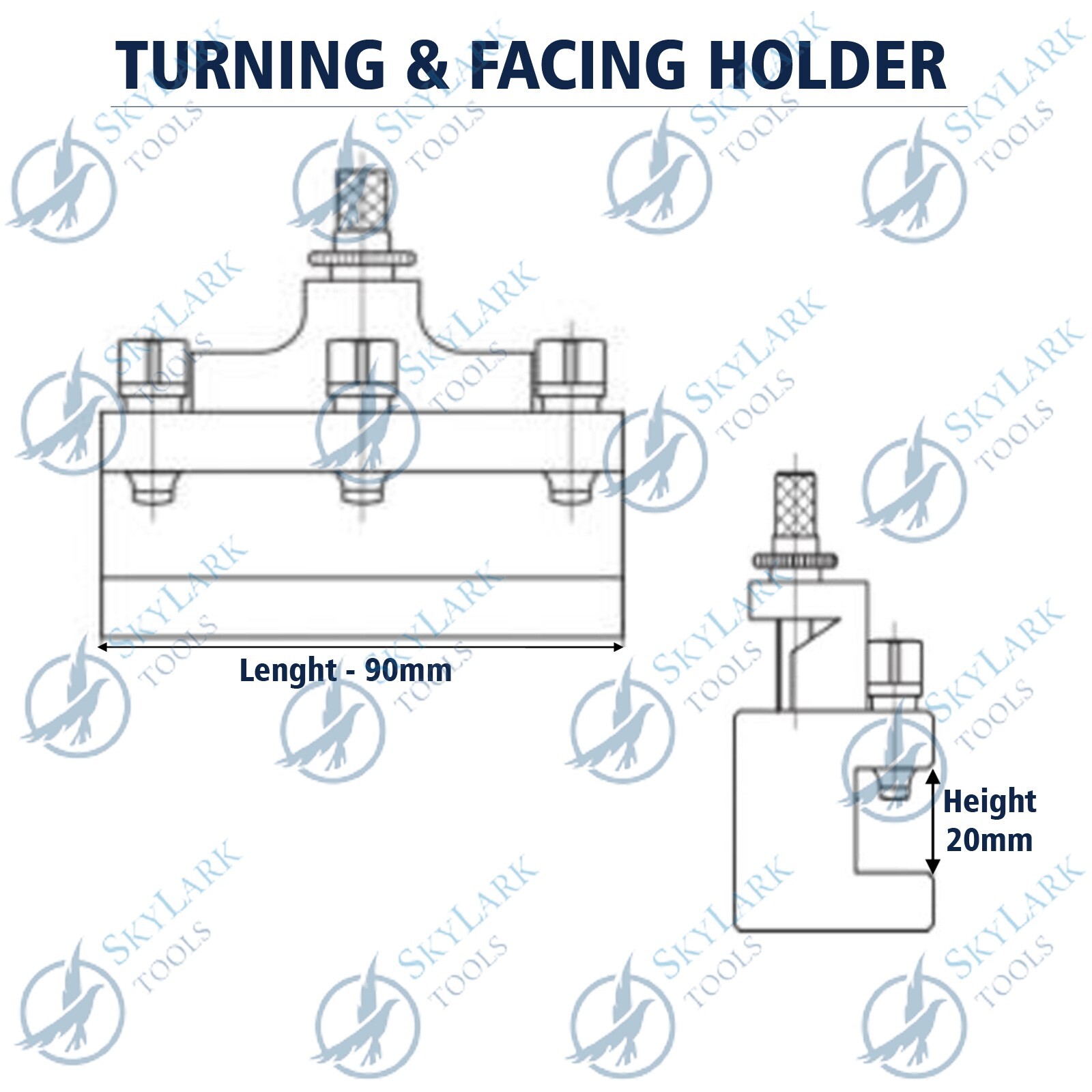 3PC Turning Tool Holder AD2090 for A1 Multifix type Quick Change Lathe Tool Post