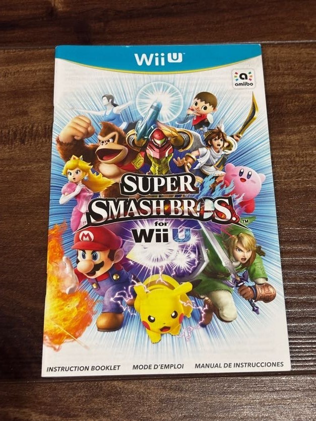 Super Smash Bros Nintendo Wii U Instruction Manual Only
