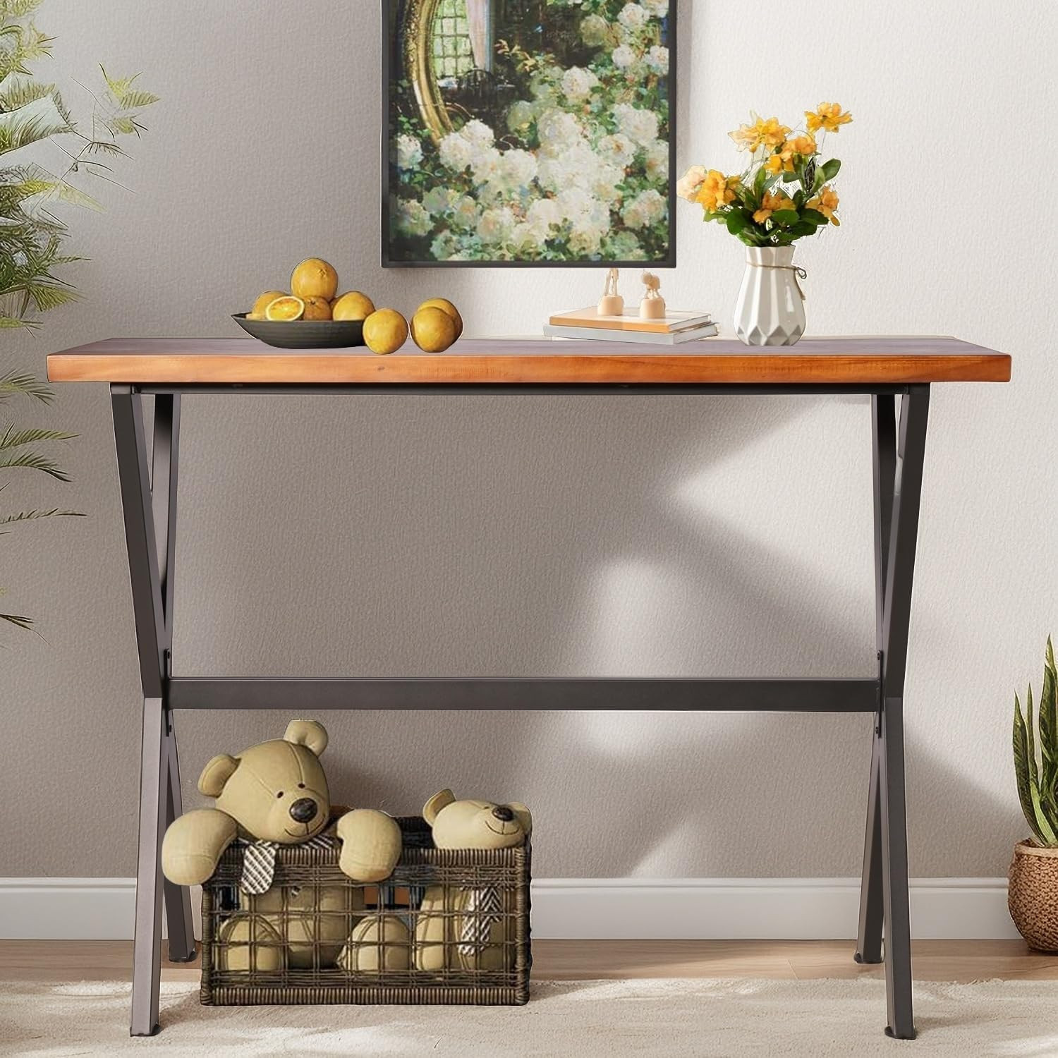 Industrial Console Table, 41.3" High Bar Table for Kitchen, Living Room, Coffee