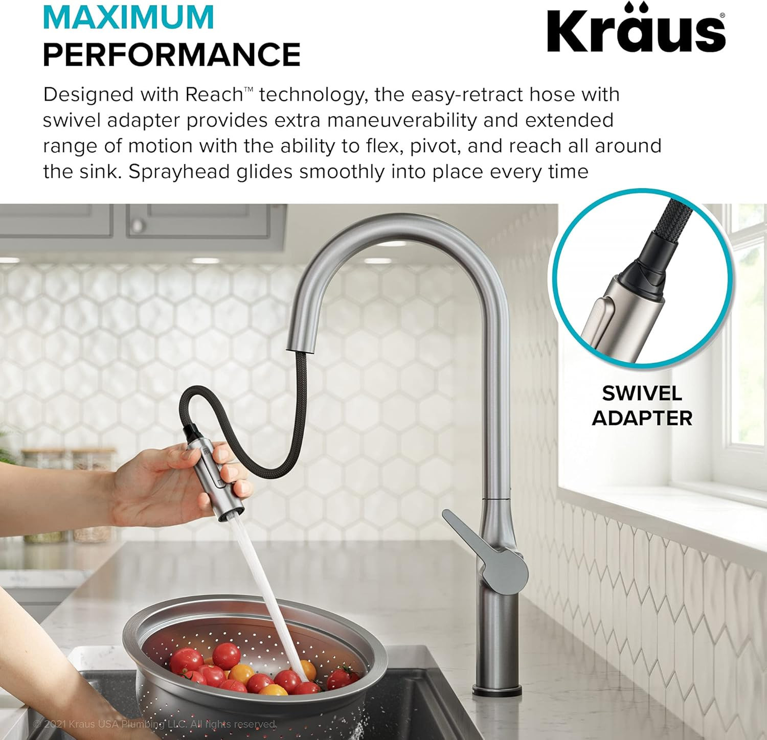 Modern Matte Black Pull-Down Kitchen Faucet with Touch Control - Oletto KTF-3101
