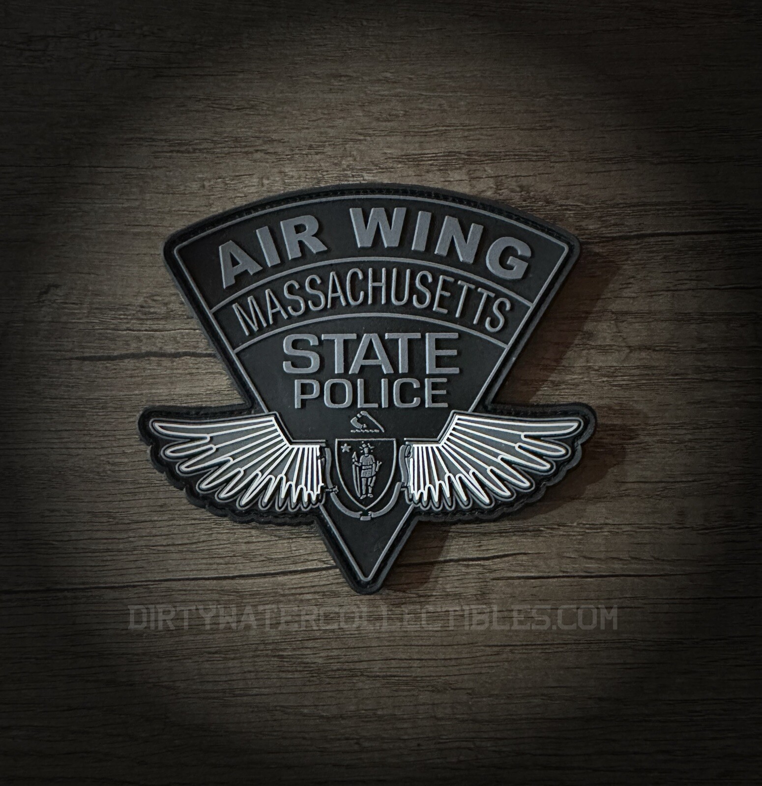 Massachusetts State Police Air Wing Hook and Loop PVC patch SUBDUED
