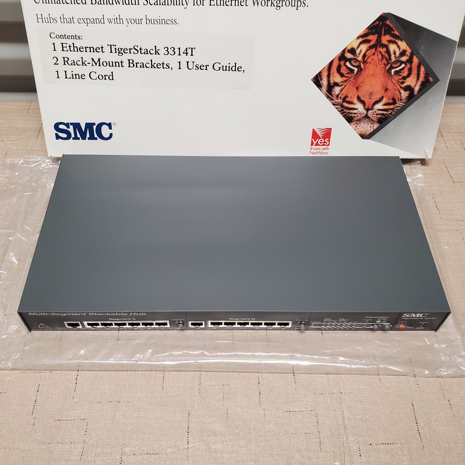 VTG Y2K SMC TigerStack 3314T 14-Port Ethernet Hub Stackable SMC3314T - OPEN BOX