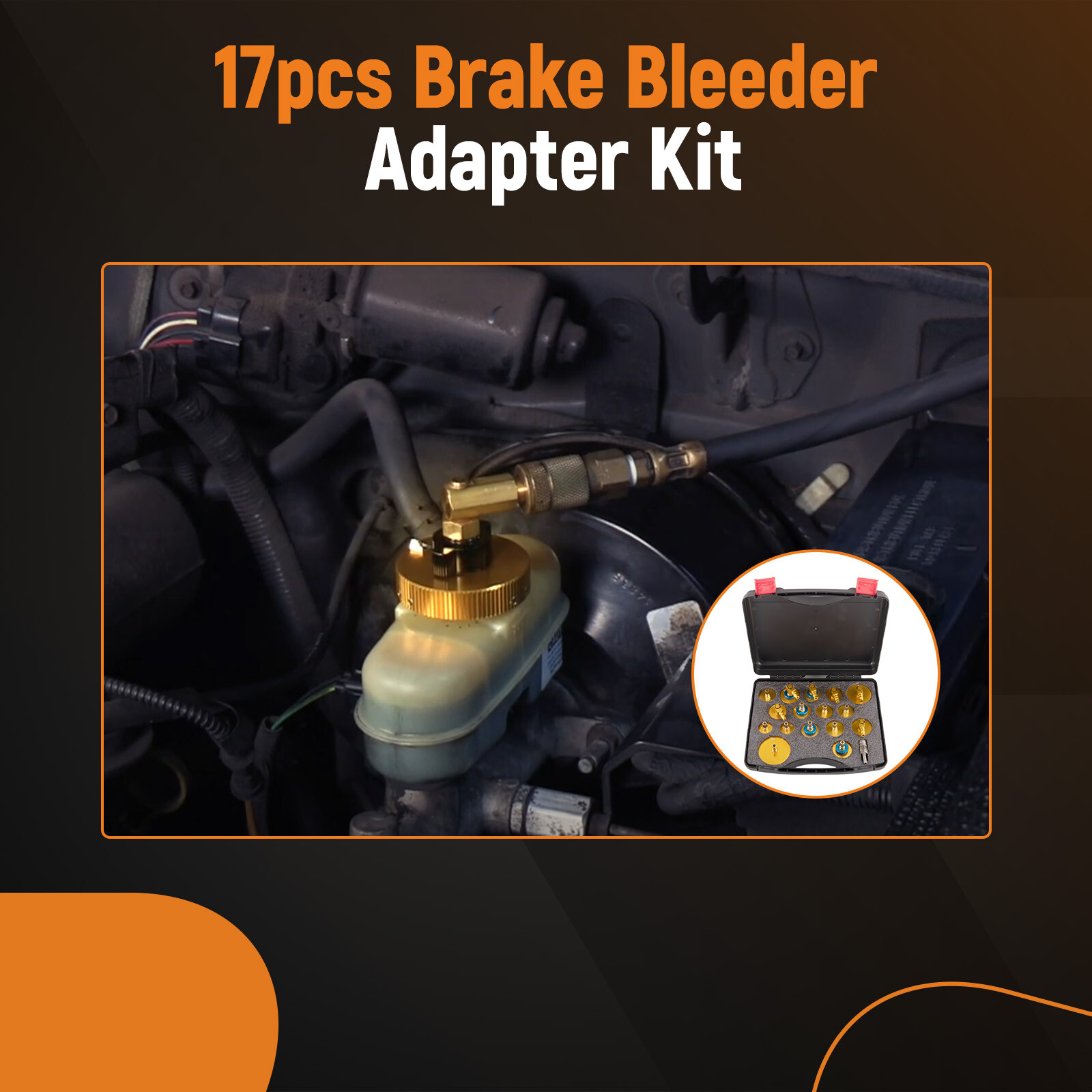 Master Cylinder Adapters Brake Bleeder Adaptor Set Brake Oil Fluid Bleeding Tool