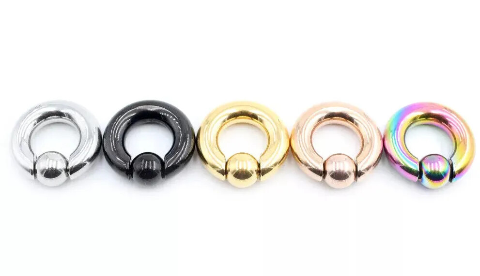 8g - 00g Rose Gold Heavy Gauge Spring PA Captive Bead Ring Earring BCR CBR CBB