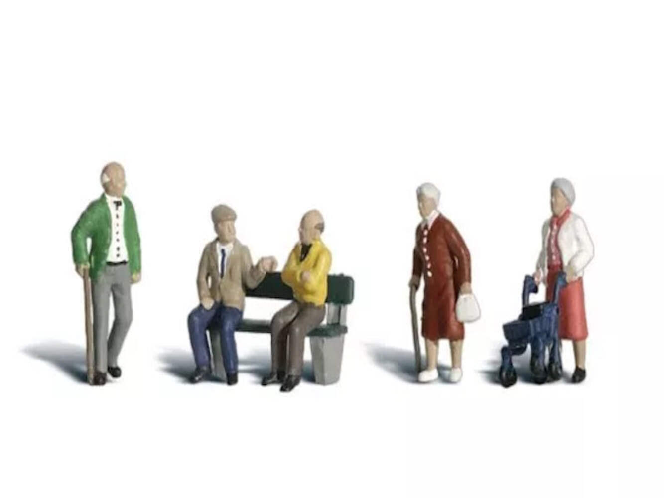 NEW Woodland N Scale Train Figures Senior Citizens A2201