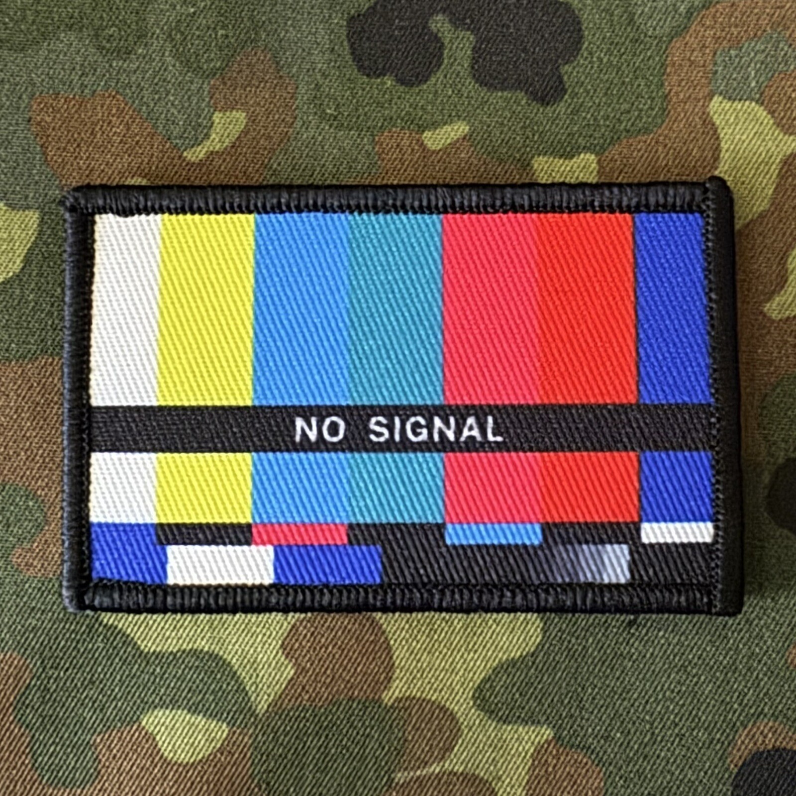 NO SIGNAL Sublimated Morale Patch Hook/Loop LATE NIGHT TV SIGN OFF VIDEO EDIT