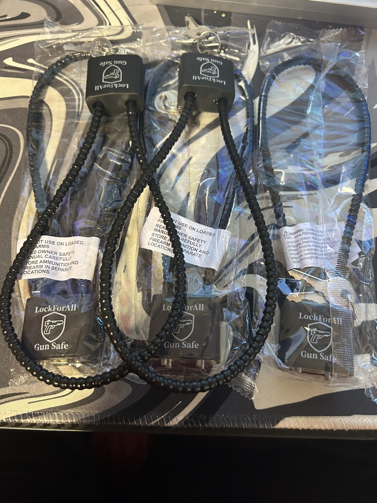 5 Pack Gun Cable Locks With Keys