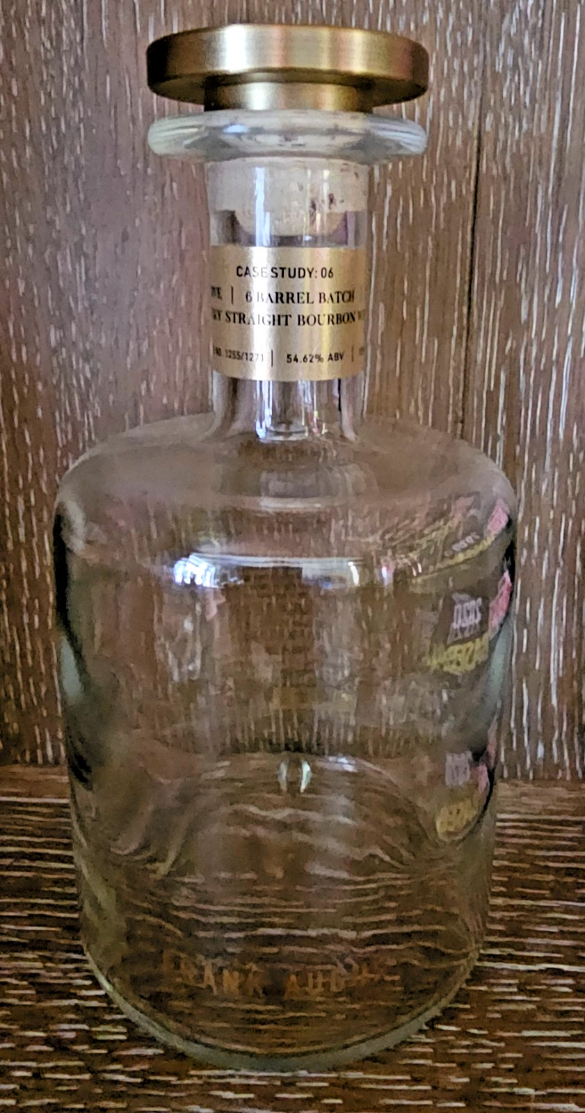 FRANK AUGUST CASE STUDY #4 Kentucky Straight Bourbon Whiskey, Empty Bottle VASE