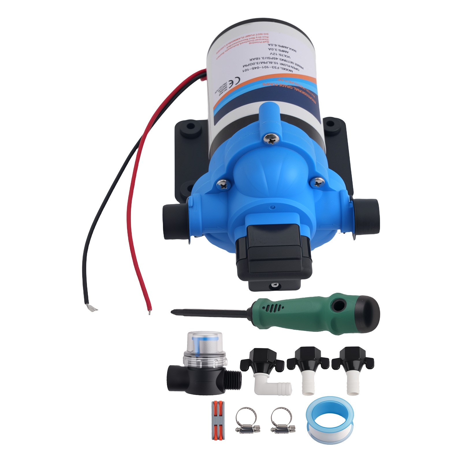 Diaphragm Water Pump for RV Agricultural Boat 2088-554-144 3.5GPM 45PSI 12V