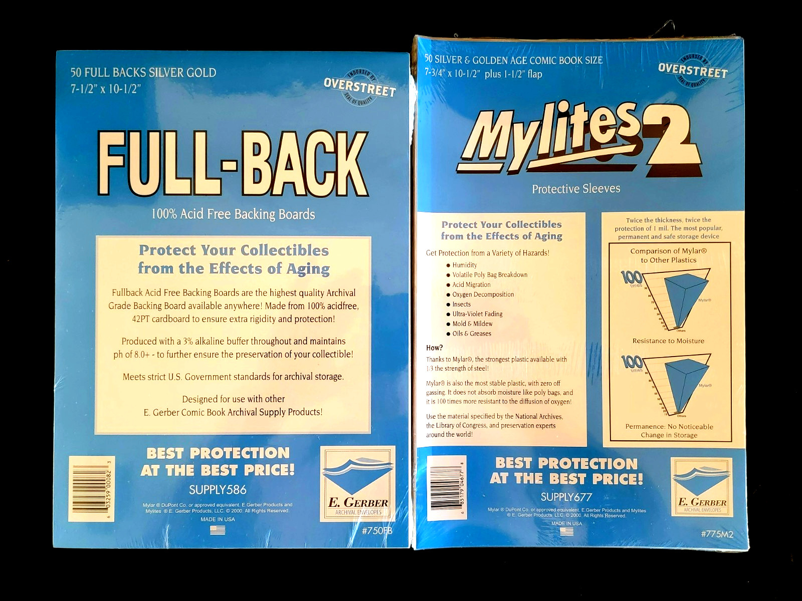 E. Gerber Mylites2 & Full-Back Silver/Golden Age (50pcs)Set 775M2/750FB