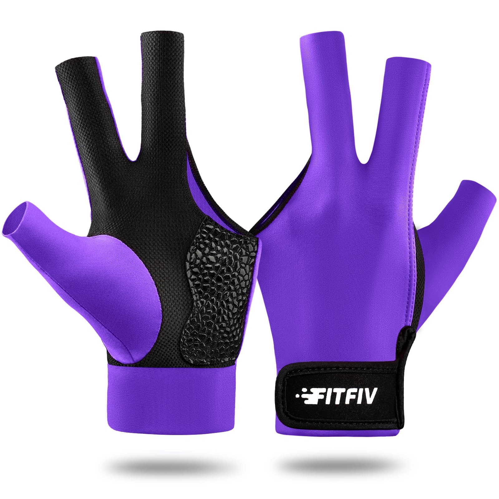 3-Finger Billiard Pool Glove for Left Hand, Durable Snooker Cue Adjustable Sizes