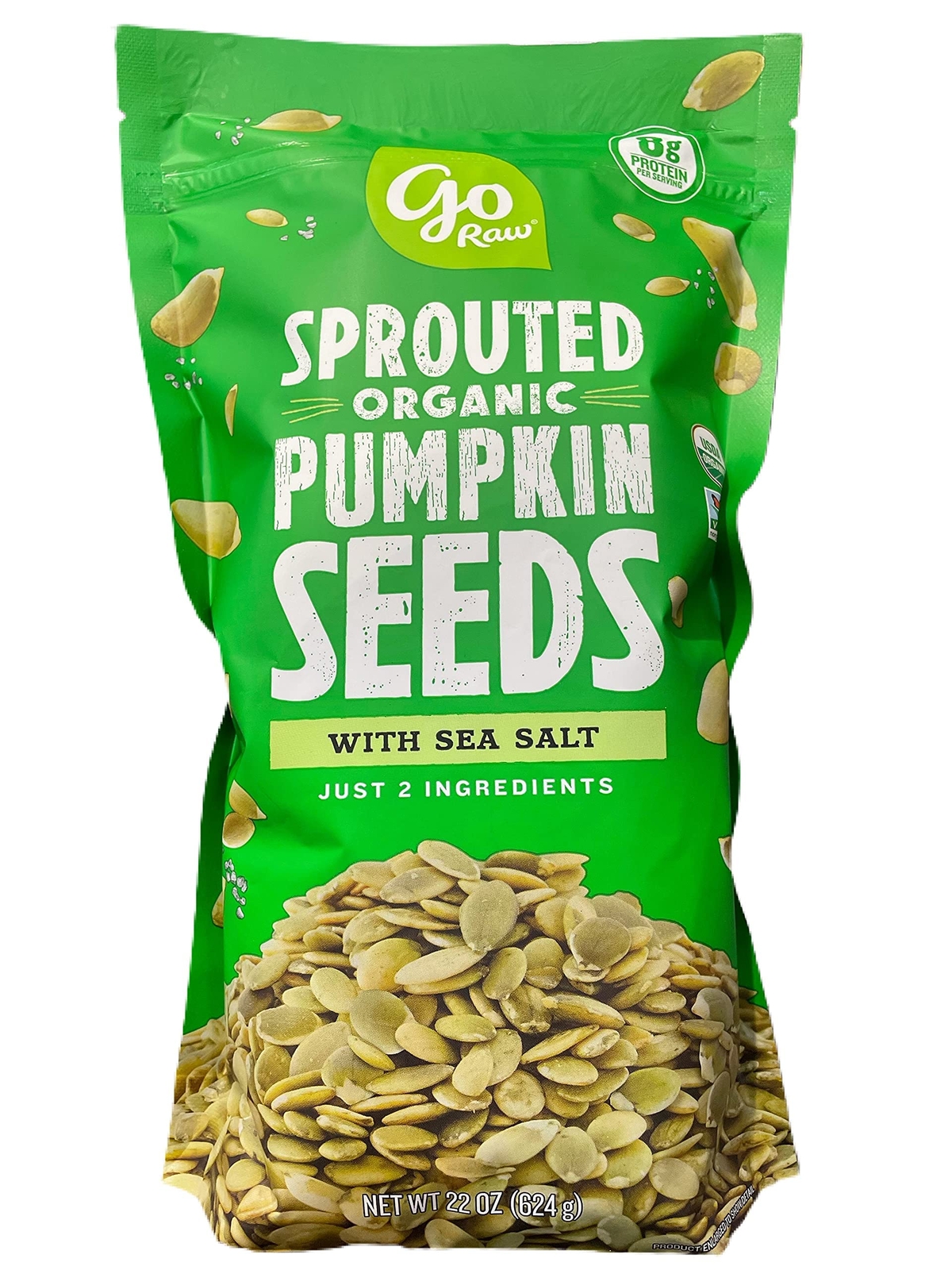Pumpkin Seeds with Sea Salt, Sprouted & Organic, 22 oz. Bag | Keto | Vegan |