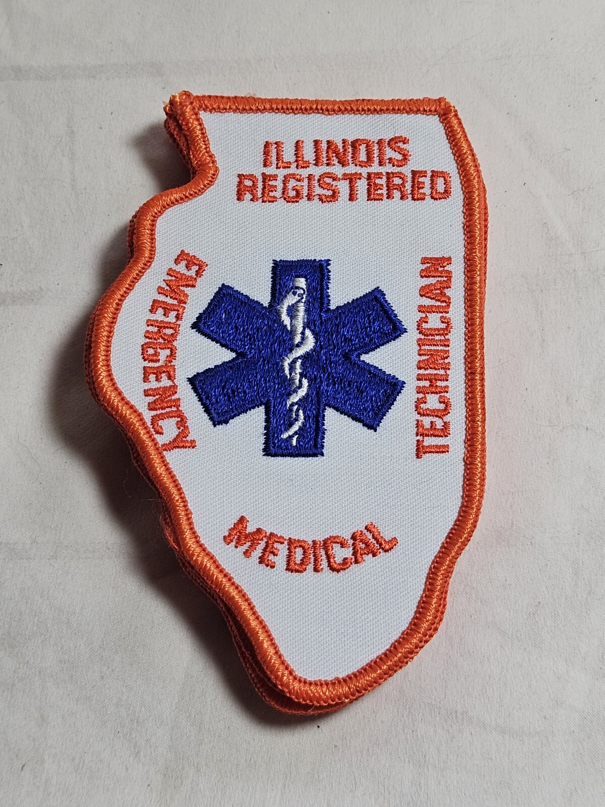 Illinois IL Registered EMT Emergency Medical Technician State Shaped Patch