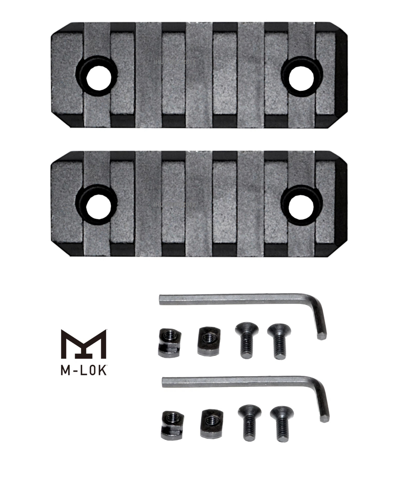 2pc 5 Slots Polymer Single Rail Sections for MLOK Picatinny Weaver Mount Adapter