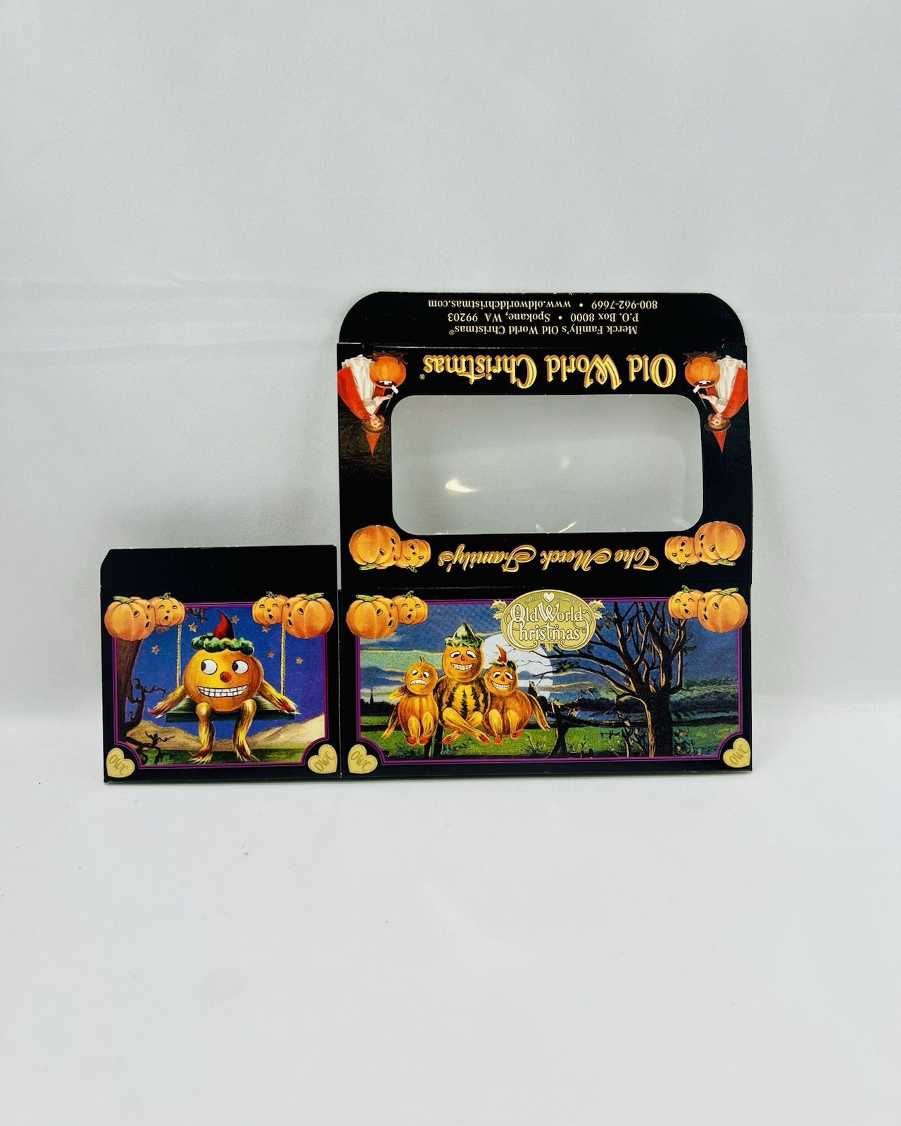 OWC Halloween Ornament Box Black Cat Witch Kids Jack O’Lantern Pumpkin Images