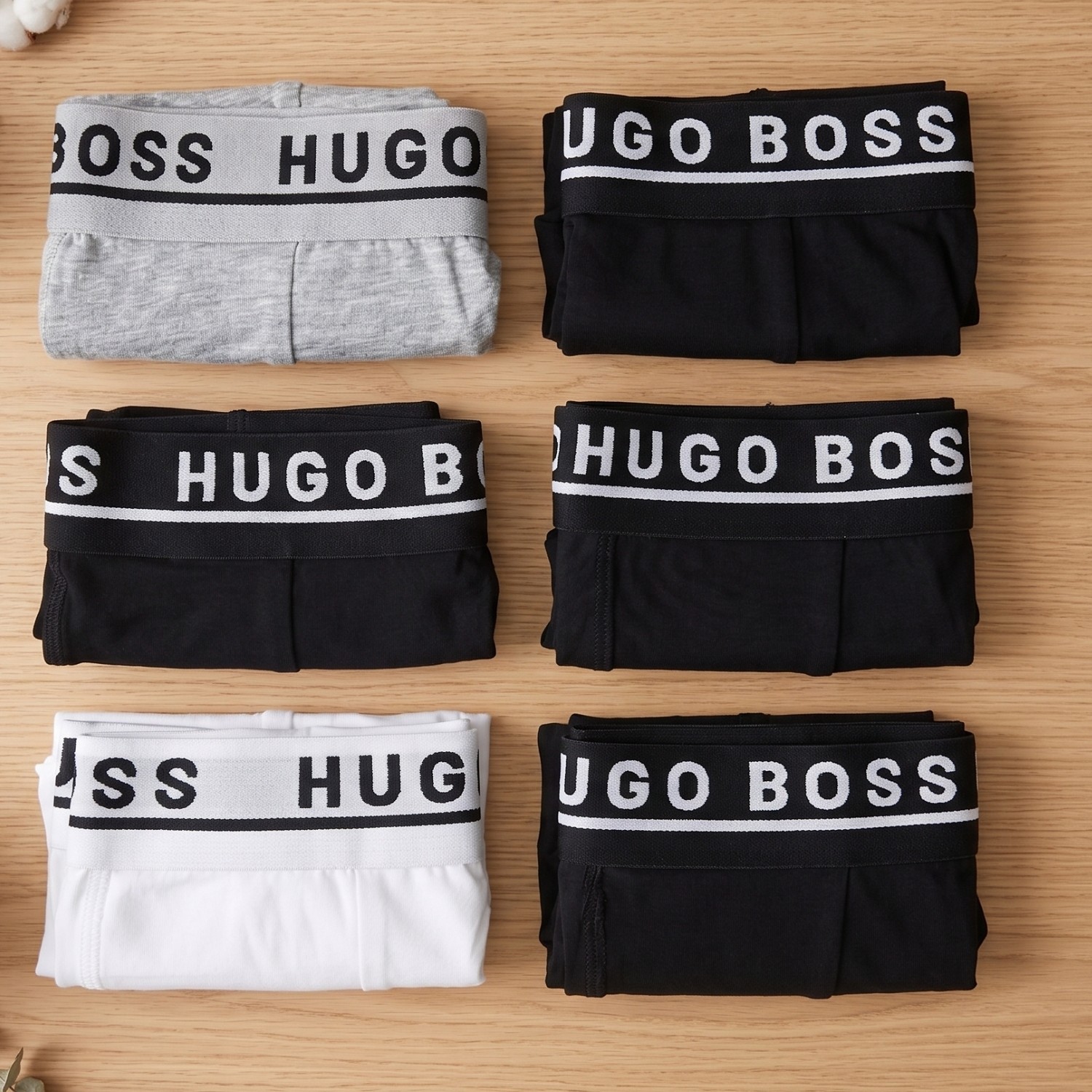Men's Hugo Boss 3-PACK Boxers Underwear Cotton Classic Fit Solid Black & Multi