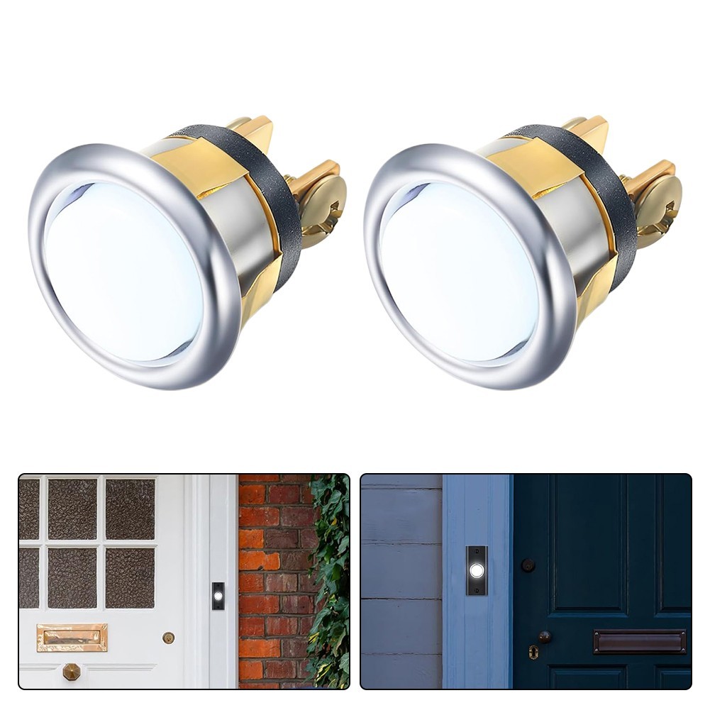 2 Pack Doorbell Button with Cool White Light for Simple Installation and Use