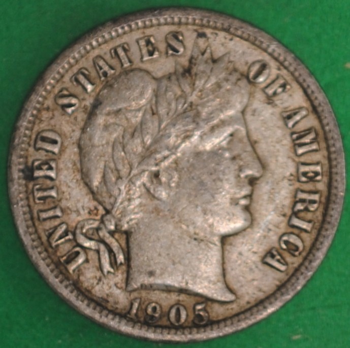 1905 Barber Dime XF