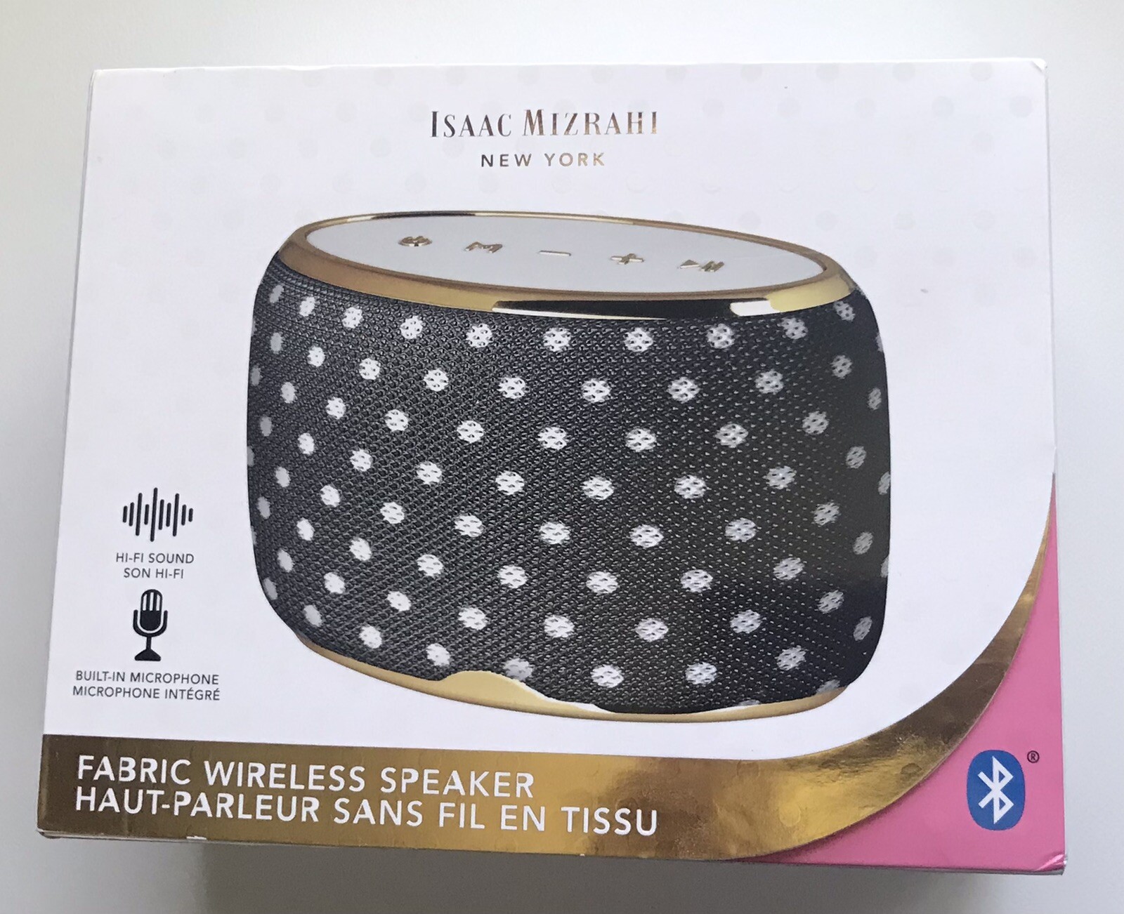 New In Box Isaac Mizrahi Fabric Wireless Bluetooth Speaker ~ Great Gift Idea