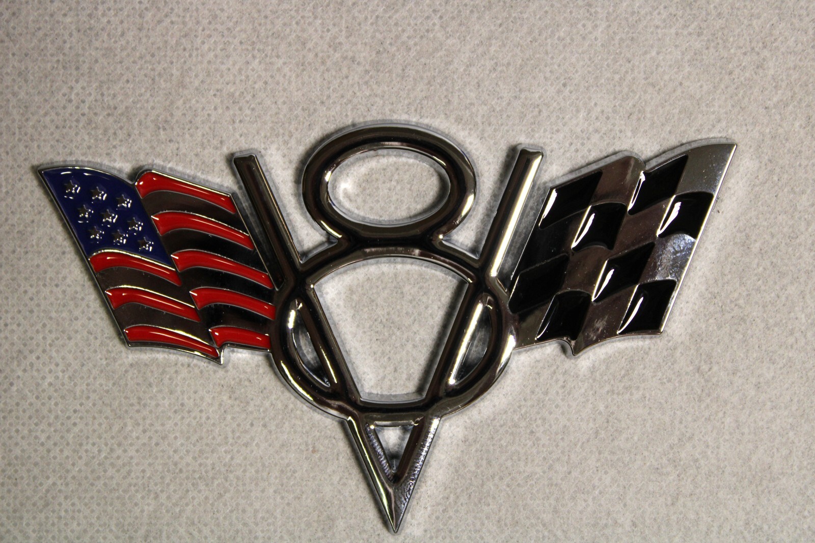 NEW  V8- USA Emblem Set Self Adhesive Set of 2 Chrome Metal