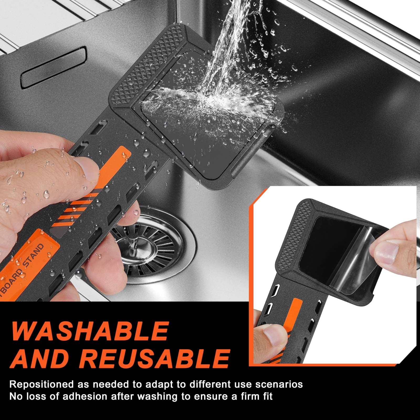 Orange Adjustable Computer Keyboard Stand Ergonomic Desktop Riser Extendable