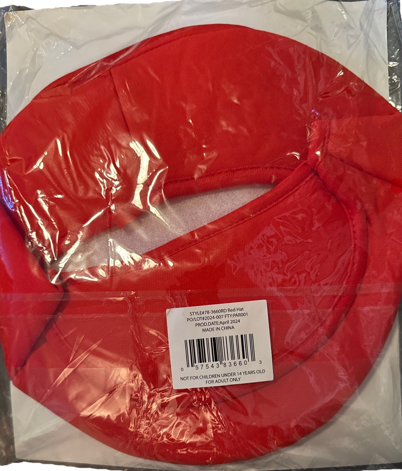 HMS Plumber Hat Red Mario Cosplay Halloween Costume One Size NWT