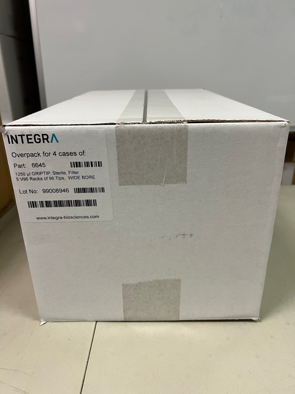 Integra 6645 - 4 x 1250uL , WideBore, Sterile, Filter, 5 racks of 96 - FREE SHIP